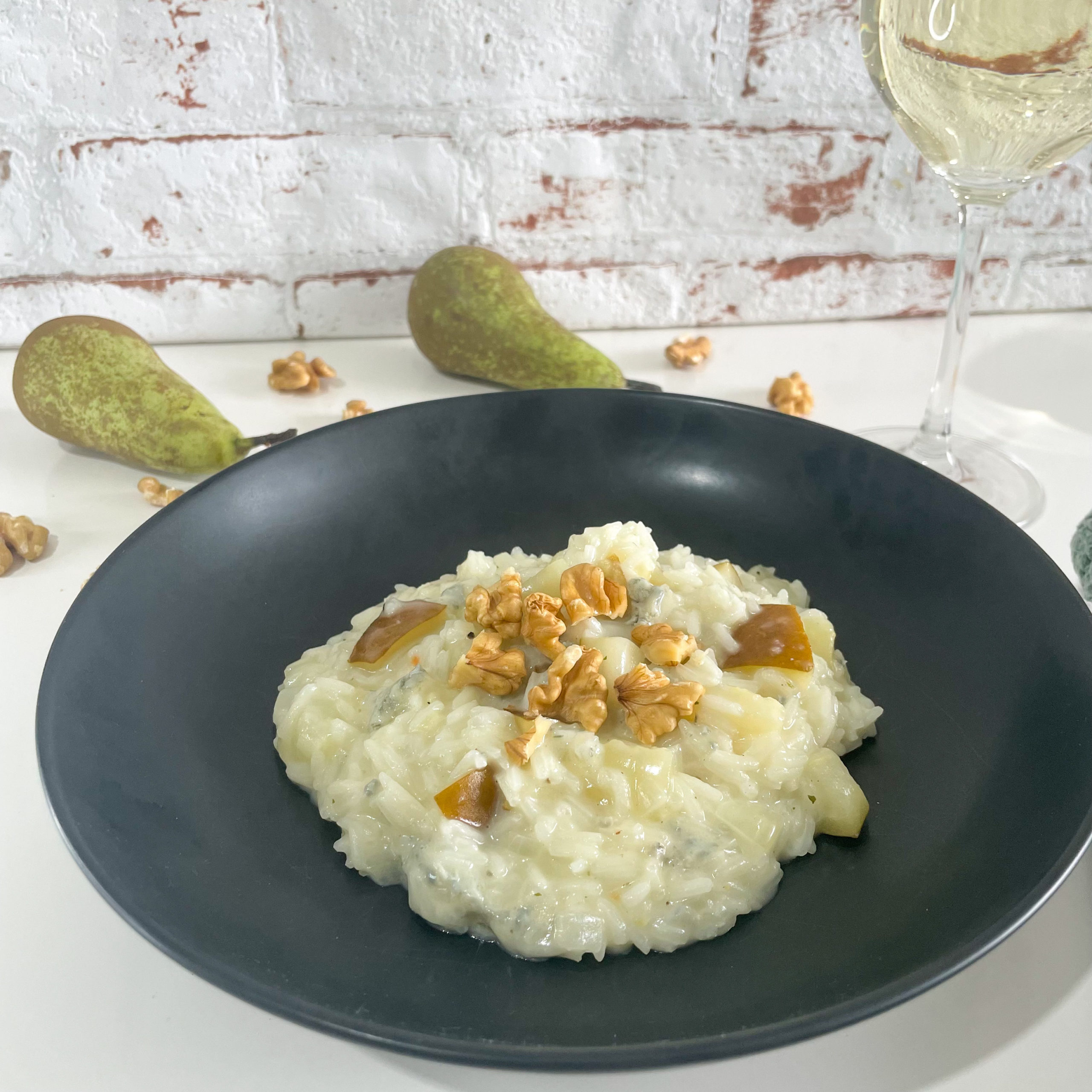 Risotto mit Gorgonzola, Birne und Walnüssen