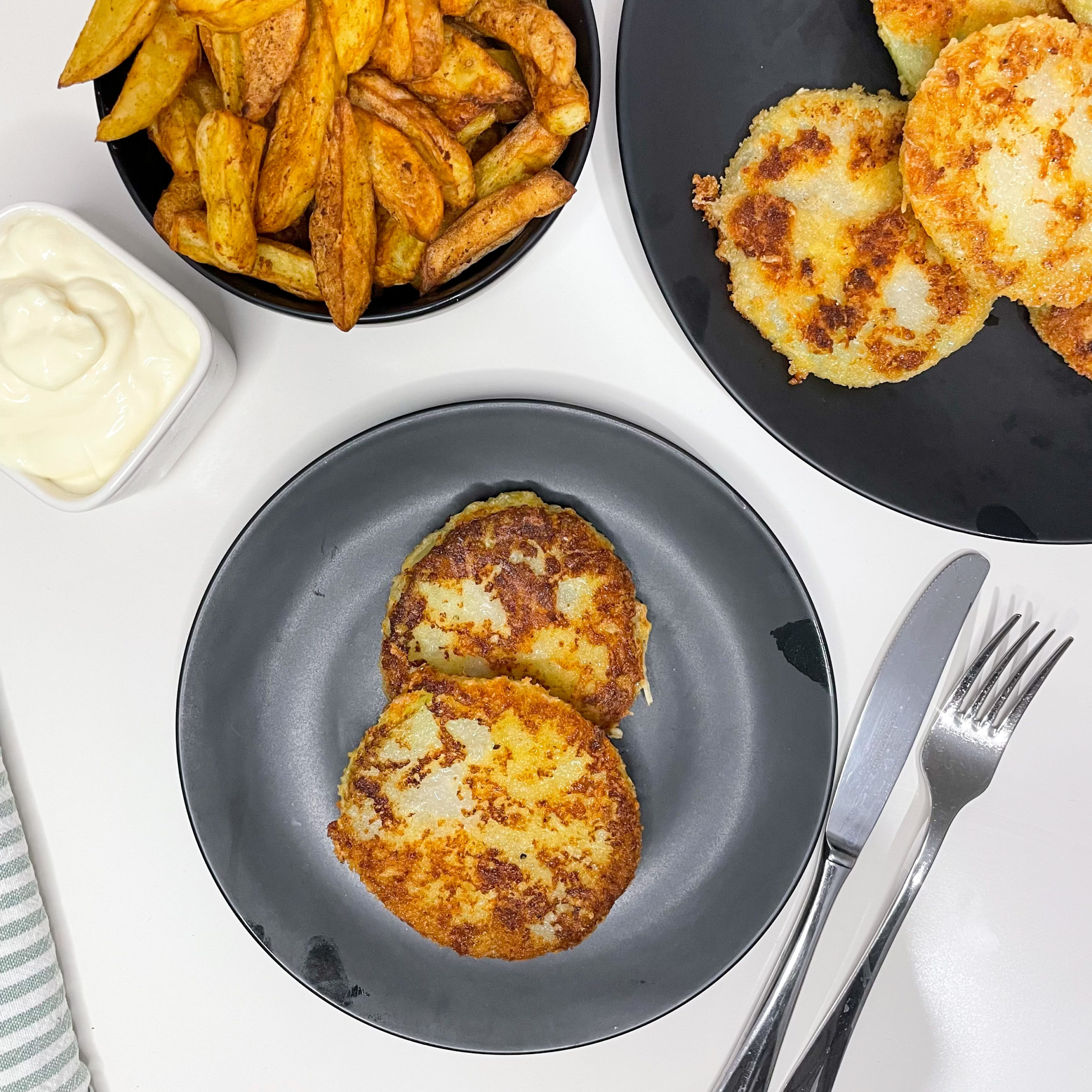 vegetarische Kohlrabi Schnitzel mit Parmesan Kruste