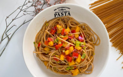 Paprika Lauch Nudel Pfanne – schnelles Mittagessen