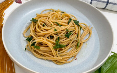 Spaghetti Aglio e Olio mit Bärlauch